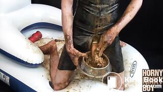 Barefoot Rubber Boy Plays with His Shit