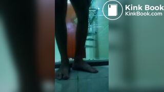 Pooping in the bathroom floor