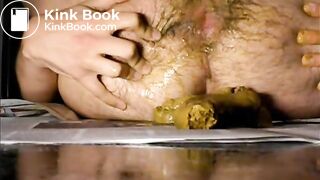 Scat session, soft and creamy - Big soft shit, smear and cum