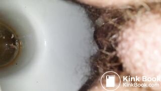 Hairy wife shitting in toilet On shittytube