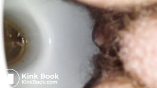 Hairy wife shitting in toilet On shittytube
