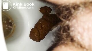 Hairy wife shitting in toilet On shittytube