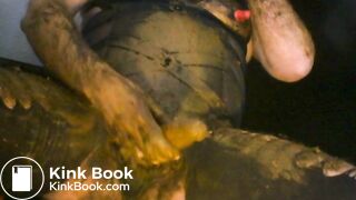 smeared in shit while dressed like a pro