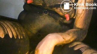 smeared in shit while dressed like a pro