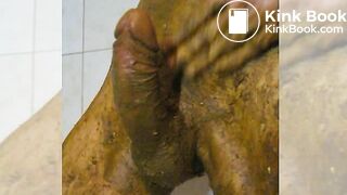 Sexy sweet Dick turns brown from Shit smearing