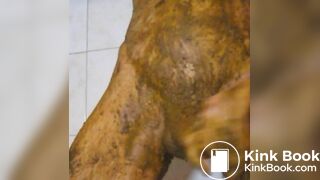 Sexy sweet Dick turns brown from Shit smearing