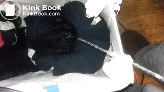 Pissing on dirty clothes