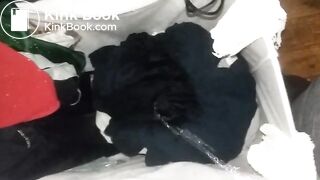 Pissing on dirty clothes