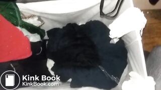 Pissing on dirty clothes