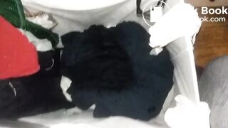 Pissing on dirty clothes