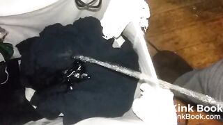 Pissing on dirty clothes
