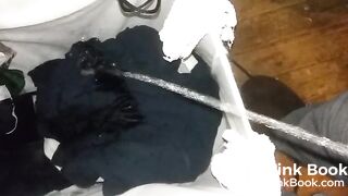 Pissing on dirty clothes