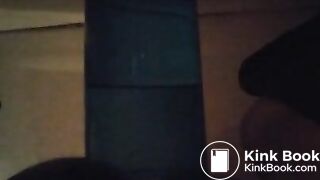 Pooping In Blue Container