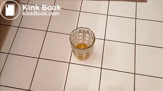 piss and shit into a vase