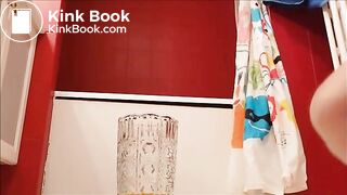 piss and shit into a vase