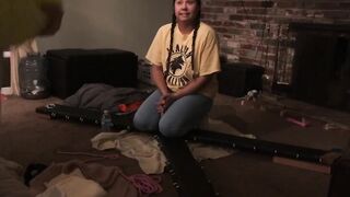 Sweater sissy gets introduced to diapers. (Diapers training)
