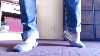 Toe Wiggles Dipping Ballet Flats Dirty Gray Flats