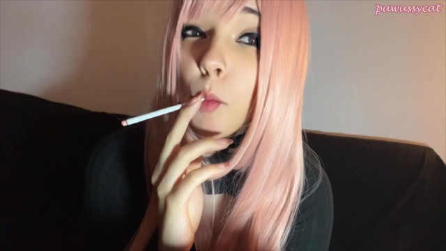 Cute Egirl Smoking slim cigarette (full vid on my 0nlyfans/ManyVids)