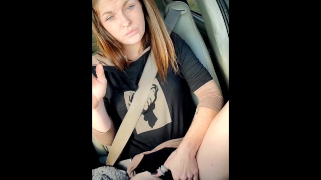 Cheating HOT boss Smoking and playing with pussy while in car.
