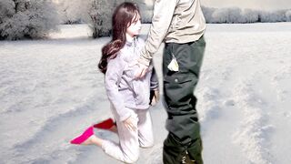 Columbia Fleece Jacket Sex Doll Snowy BJ & Fuck