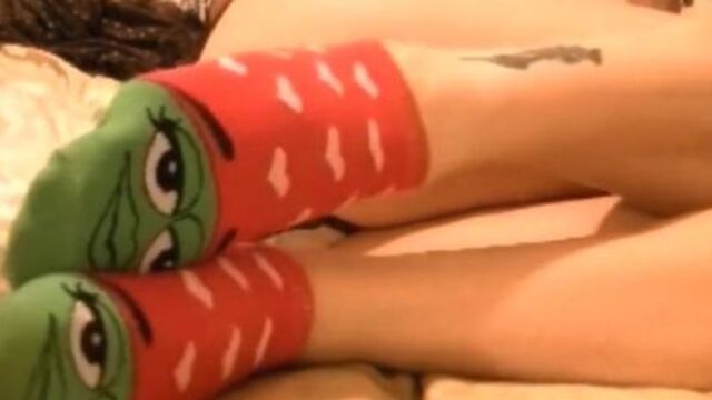 Teasing You with My Cute Green Socks (Verified Amateurs)