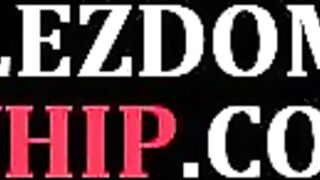 WHIPPED ASS - Sub anal dyke strapon fucked in 3some by whipping lezdom