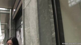 Slave takes bondage tour in public (Zenza Raggi, Harmony Rose, Angelica Heart)
