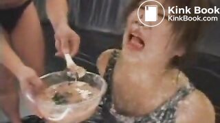 Jap Cunt Forced Vomit Eating