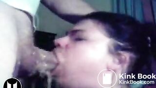 Cute Puking Cocksucker slapped around