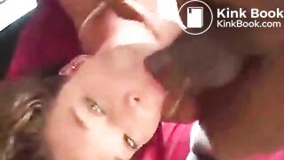 puke skank forced big black cock down throat