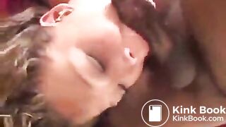 puke skank forced big black cock down throat