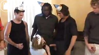 Blonde Slut Gangbang Bukkake