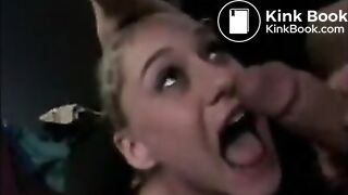 Stupid bitch vomits from a rough deep throatmp4