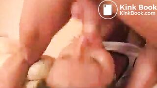 Messy throat fuck puke heelgrabber