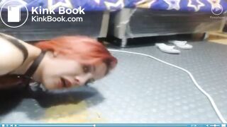desperate redhead licks her puke for a dollar