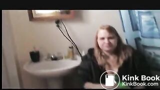 Bulimia Vomit and Food Poisoning - puking into a barrel in the bathroom mp4