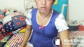 cute skype whore drinks puke and blows bubbles 1