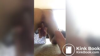 Super skinny fucktoy toying her tight pussy