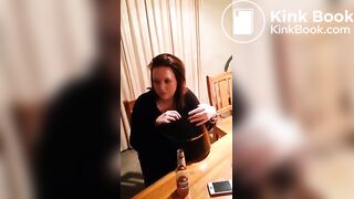 Drunken girl spews