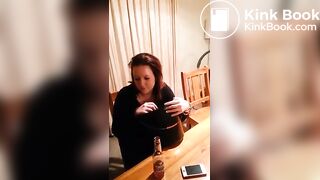 Drunken girl spews