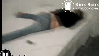 Slut masturbating in vomit