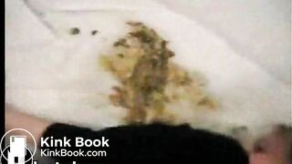 Slut masturbating in vomit