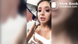 Jynx Maze vomiting her dinner