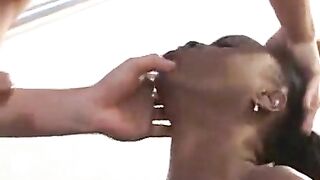 Black girl gives great gagging blowjob flv