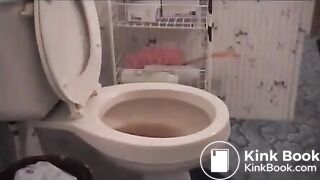 Bulimia Vomit and Food Poisoning - Woman gets sick from the toilet mp4
