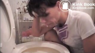 Bulimia Vomit and Food Poisoning - Woman gets sick from the toilet mp4