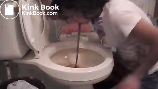 Bulimia Vomit and Food Poisoning - Woman gets sick from the toilet mp4