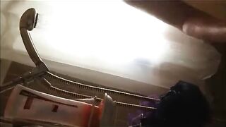 Girl puking in the shower