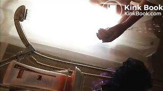 Girl puking in the shower