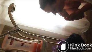 Girl puking in the shower